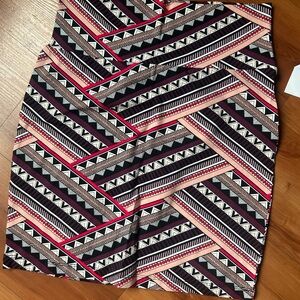 Charlotte Russe Geometric Mini Skirt - Red, Black, White